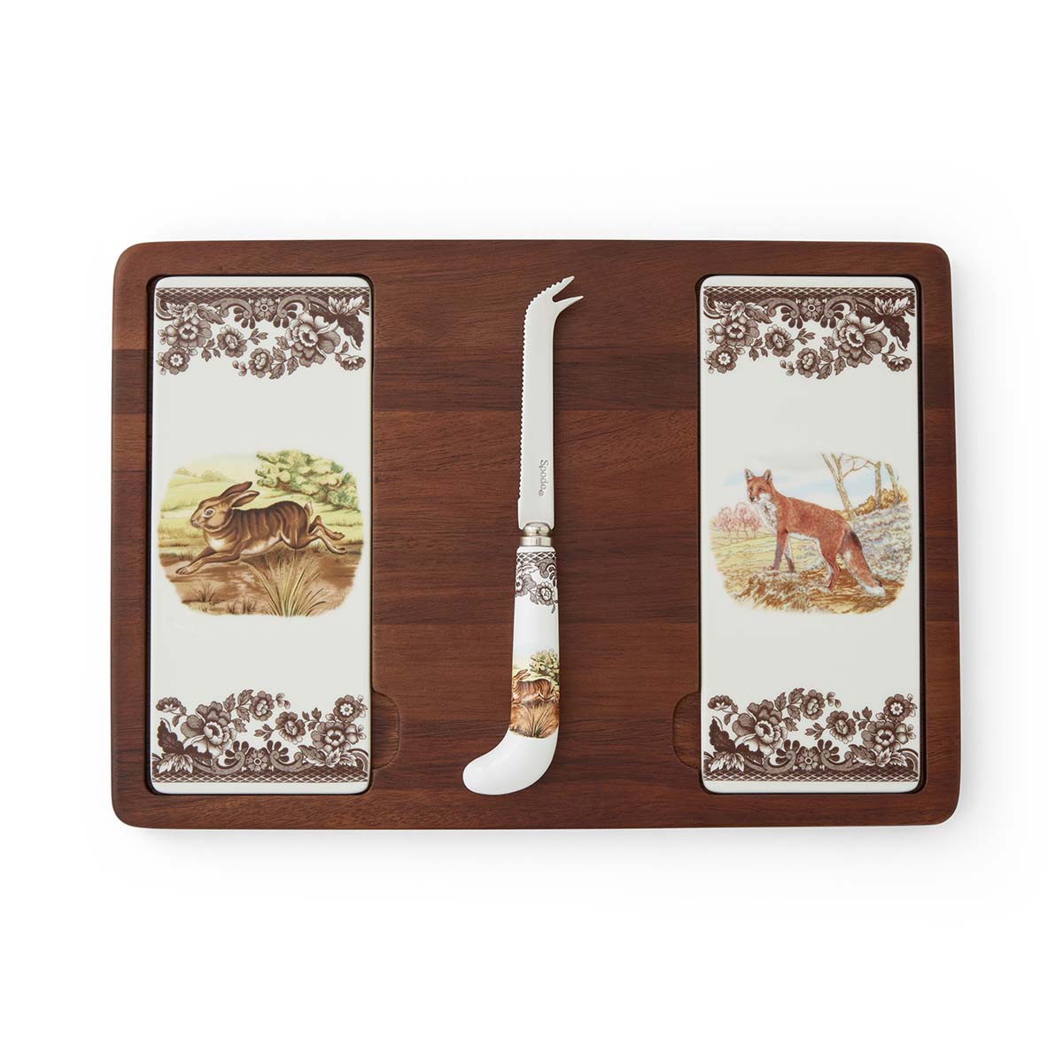 Woodland Cheese Board & Knife, Fox & Rabbit image number null